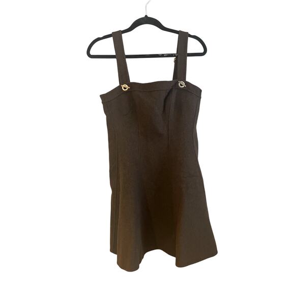 NEW Cult Gaia X GAP Square Neckline Wool Mini Dress Brown Size 8 - Picture 6 of 13